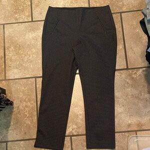 Chico's Black Checkered Straight Leg Pants